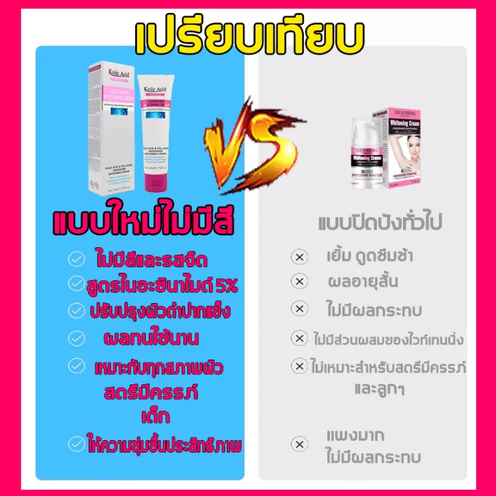 kojic-acid-ครีมขาหนีบดำ-50ml-ครีมทาขาหนีบดำ-ครีมทารักแร้ขาว-ปรับสีผิวให้กระจ่างใส-เลือนเมลานิน-ขาหนีบดำ-ครีมทา-ครีมทาคอดำ-ครีมขาหนีบ-ครีมทาแก้คอดำ-ครีมทาขาหนีบ-ครีมทาจักแร้ดำ-ครีมทาก้นดำ-ครีมผิวขาว