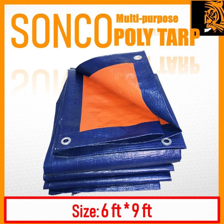 SONCO 6 ft*9 ft Blue Orange Water Resistance Flexible Sheet Canvas ...