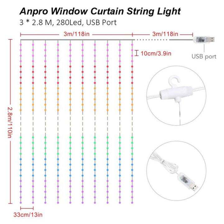 ผ้าม่าน-led-ไฟสายแบบเทพนิยายหน้าต่างในร่ม-ไฟสายอุปกรณ์ตกแต่งคริสต์มาสสำหรับงานแต่งงานสามารถชาร์จไฟผ่าน-usb-ได้ม่านแสงไฟ-led-สตริงไฟประดับสวยงามหน้าต่าง