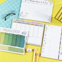 A4 Weekly Planner Creative Plan NoteBook 54 Sheets Schedule Organizer Notepad School Office Supplies Journal Stationery Laptop Stands