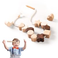 Educational Toys For Baby Wooden Star And Moon Threading Board Fingers Flexible Training Montessori Game Baby Accessories Gift