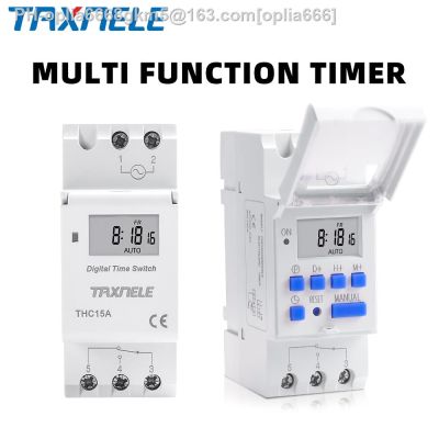 Electronic Weekly 7 Days Programmable Digital TIME Relay Timer Switch Control AC 220V 230V 12V 24V 48V 16A Din Rail Mount THC15A