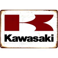 KENSILO Vintage Metal Tin Signs Kawasaki Service Decor Chic Art Wall Decor Home Yard Signs Bar Hotel Cafe Pub inches（Only one size: 20cmX30cm）(Contact seller, free custom pattern)