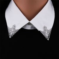 Vintage Fashion Triangle Shirt Collar Pin for Men and Women Hollowed Out Crown Collar Brooch Corner Emblem Jewelry Accessories Fashion Brooches Pins