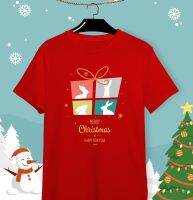 เสื้อยืดลายปีใหม่ เสื้อคริสมาสต์ Happy New Year &amp; Merry Christmas ลายน่ารักๆ ผ้า Cotton ?ใส่สบาย สีสันสดใส