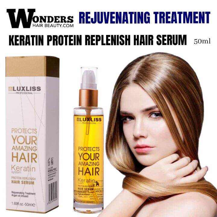 LUXLISS KERATIN PROTEIN REPLENISH HAIR SERUM 50ML Lazada