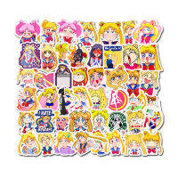 50Pcs การ์ตูน Sailor Moon สติกเกอร์กันน้ำสเก็ตบอร์ดสโนว์บอร์ด Retro สติ๊กเกอร์ไวนิลสมุดลายกราฟฟิตีสติกเกอร์