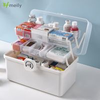 Morris8 MultiFunctional Large Capacity Pill Case Plastic First Aid Kit Container Family Emergency Medicine Storage Organizer With Handle
