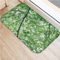 Leaves Doormat Kitchen Carpet Anti-Slip Nordic Style Plant Forest Bottom Bathroom Floor Dustproof Mats