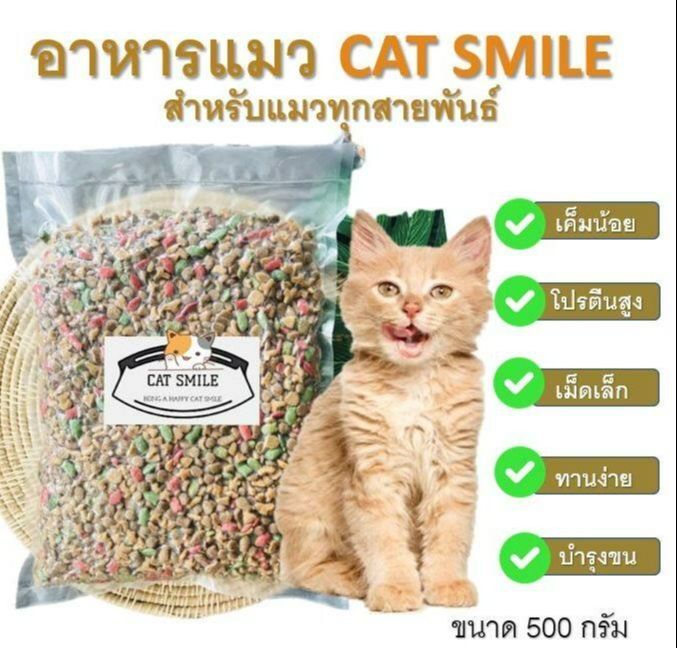 bd-cat-smile-อาหารแมวราคาถูก-รสปลารวมทะเล-สูตรเค็มน้อยโปรตีนสูง-เกรดส่งออก-ขนาดลองทาน-500-g