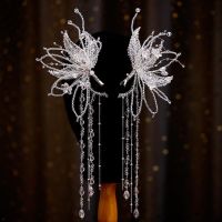 Mori Crystal Beaded Edge Clip Hair wear Ear Hang New Bridal Headdress wedding hair jewelry