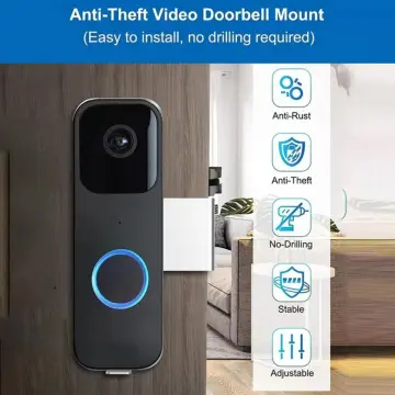 Blink Doorbell Mount for Apartment Door - No-Drill Anti Theft Adjustable  Angle (45° Left and Right) Bracket Compatible with Blink Holder Camera