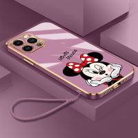 เคสซิลิโคนเคลือบเงาสำหรับ iPhone 15 Pro Max 15 Plus เคสนิ่มลายการ์ตูนมินนี่ดิสนีย์เมาส์