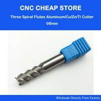 เราเตอร์ Cnc ขนาด8มม. X 8มม. X 20มม. L 60มม. 2ชิ้น/ล็อต3f ตัด Hrc55อลูมิเนียมสามเอ็นด์มิลล์เครื่องตัดมิลลิ่ง Gratis Ongkir