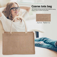 Burlap Tote Bags Blank, Jute Beach Shopping Handbag สำหรับงานแต่งงานของชำ