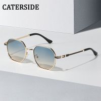 【LZ】﹉  CATERSIDE 2021 New Octagonal Sunglasses Men Trendy Vintage Steampunk Hip Hop Oval Sun Glasses Retro Metal Unisex Eyewear UV400