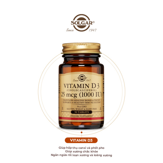 Viên uống vitamin d3 1000 iu slogar - ngừa loãng xương - ảnh sản phẩm 1