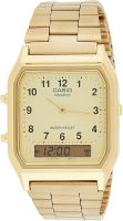 Casio Mens AQ-230GA-9D Gold Analog &amp; Digital with Index Watch