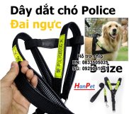 Hoàn tiền 6% Hanpet - Dây dắt chó Police dog phản quang dây dắt kèm yếm