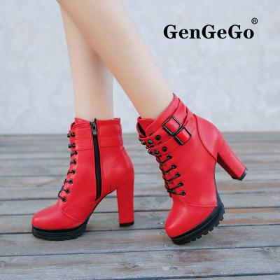 *Brand GenGeGo  COD ฤดูใบไม้ผลิและฤดูใบไม้ร่วงแนวโน้มแฟชั่นรองเท้าผู้หญิงหมุดซิปเยาวชนกลางแจ้งลำลองส้นสูงหนา