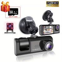 3 Channel 2 Inch Dash Cam for Cars Camera Video Recorder Dashcam DVRs Black Box Dual Lens DVR with Rear View Camera Free TF Card