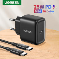 UGREEN USB C ชาร์จ25วัตต์สนับสนุน Type C PD อย่างรวดเร็วชาร์จชาร์จศัพท์แบบพกพาสำหรับ Samsung S20 S21อัลตร้า Xiaomi 10 Pro แท็บเล็ต