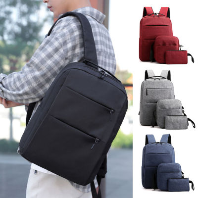 Uni Men Backpack Zipper School Bags With 2 Small Bag Set Casual For Travel Laptop Mobile Phone Mochila Masculina
