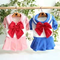 Spring and Summer Beautiful Female Dogs Pleated Skirt College Style Small Size Dogs Cat Dress Dog Pet Clothes Dress for Dogs Dresses