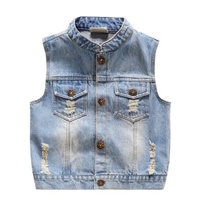 （Good baby store） 5 6T Baby Vests Boys Girls Jeans Babe Jacket Denim Waistcoats Outerwear Children Clothing Spring Autumn Clothes Kids Vest Tops