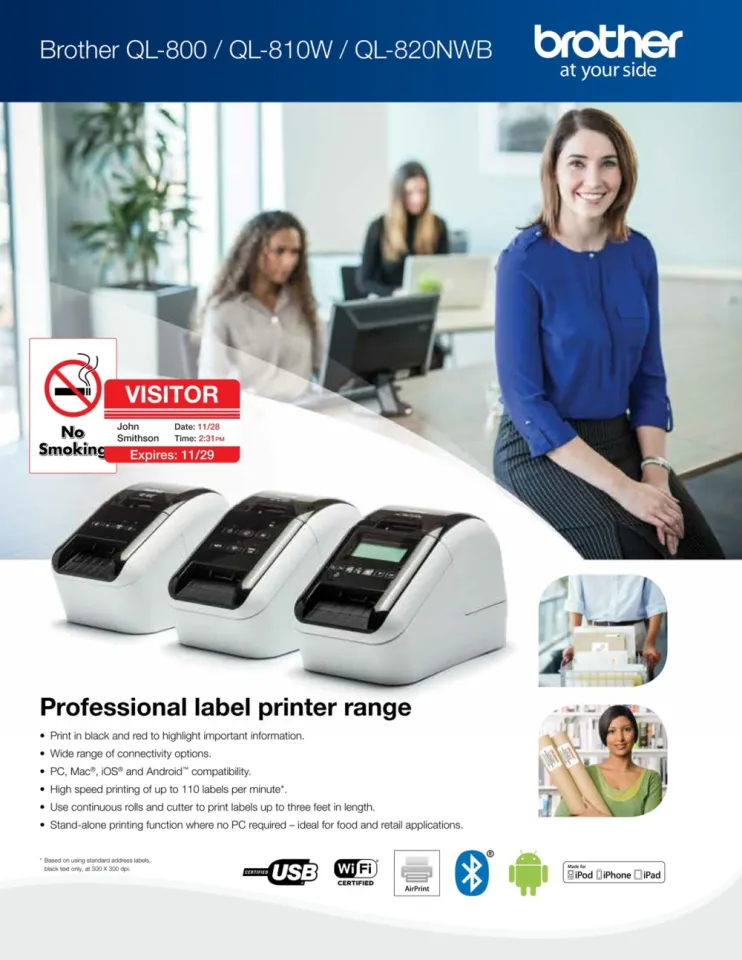 Brother QL-820NWB Professional Ultra Flexible Label Printer with Multiple  Connectivity Options Lazada Singapore