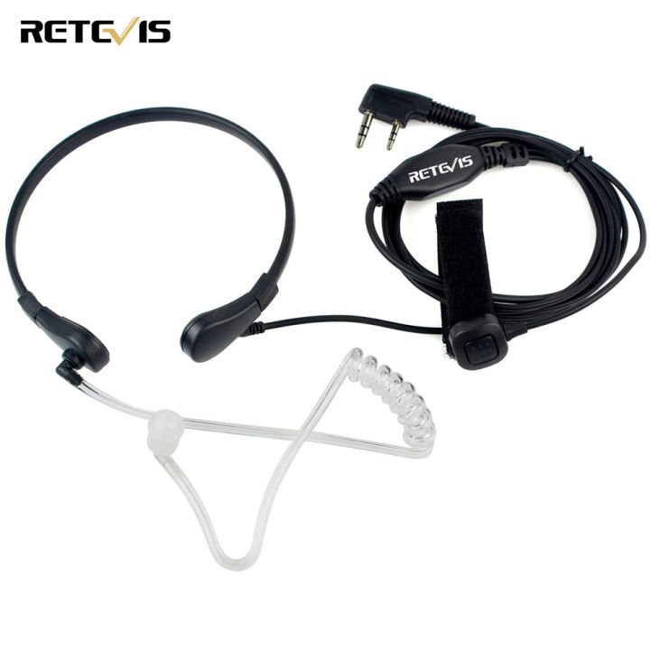 Retevis Throat Mic Walkie Talkies Earpiece with Mic Pin, Compatible with  Retevis H-777 RT22 RT21 RT68 Baofeng UV-5R pxton Walkie Talkies, Acoustic  Tube Two Way Radio Headset with Finger PTT(1 Pack)