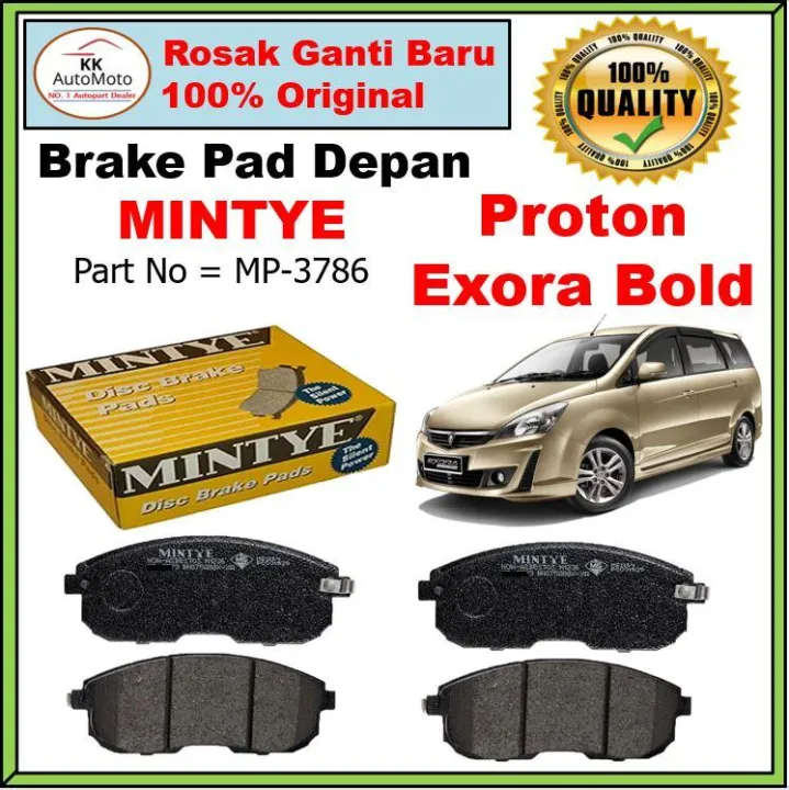 Proton Exora Bold (Turbo) Mintye Front Brake Pad Depan MP3786 Lazada