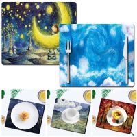 【hot】♘✵  Placemat Coaster Pu Leather Non-slip Insulation Table Cup Sets