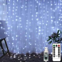 【LZ】 Christmas Decorations 2023 LED Curtain Light 3Mx1/2/3M USB Powered WaterProof Garland New Year 2024 Festoon Led Lights  Wedding