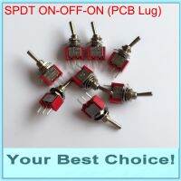 【New-store】 AUGIENB mall 10ชิ้น/ล็อต SPDT 3Pins 3ตำแหน่ง ON-OFF-ON Miniature Rocker Toggle Switch,PCB Lug,2A/250VAC,5A/125VAC