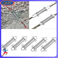 DSFSI 2/3Pcs เหล็กไร้สนิม เต็นท์สปริงเชือกลม เงินสีเงิน พร้อมคาราบิเนอร์ ตัวปรับความตึงเต็นท์ แบบพกพาได้ สีแดงเเดง สปริงตะขอหัวเข็มขัด เต็นท์วัสดุสิ้นเปลือง