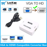 LccKaa VGA เป็น HDMI เข้ากันได้แปลงกล่อง HD 1080จุด VGA เป็น HDMI เข้ากันได้วิดีโอเสียงอะแดปเตอร์สำหรับแล็ปท็อปพีซีเพื่อ HD โปรเจคเตอร์