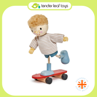 Tender Leaf Toys ของเล่นไม้ ตุ๊กตา เอ็ดเวิร์ดและสเก็ตบอร์ด Edward and His Skateboard