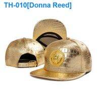 ☍ Donna Reed Golden metal baseball cap hat both men and women the leather buckle big yards gangster rap hiphop fashion local tyrants gold