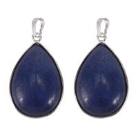 2X Lapis Lazuli Gemstone Gem Necklace Pendant 1.42X1.02 inch HOT