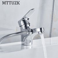 【LZ】☁  Mttuzk conjunto de chuveiro cromado misturador quente e frio alça dupla conjunto de banho para banheira