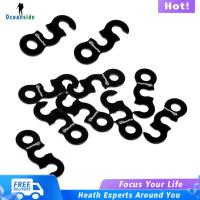 Oceanside 10ชิ้นตัวปรับสายไฟเชือกเต็นท์ลมหัวยึดสายสะพายตัวยึดรอกเชือกสีดำ L
