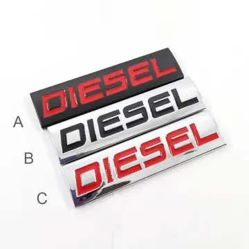 Trending, Brand new high quality, Diesel Sticker for Car I Car Stickers I  Fuel Tank Reflective Sticker (Black Red)
