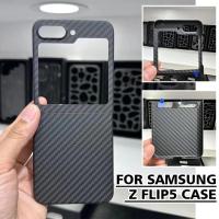 For Samsung Galaxy Z Flip 5 Carbon Pure Carbon Fiber Case Phone Anti-Fall Cover Protective Case Simple D1W8