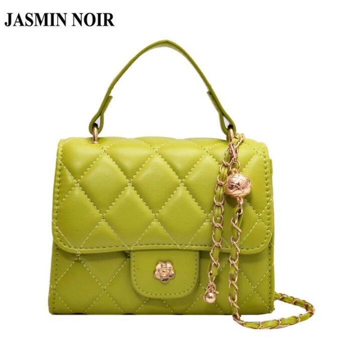 HOT★Jasmin NOIR กระเป๋าถือ กระเป๋าสะพายไหล่ ลายสก๊อต มีสายโซ่คล้อง