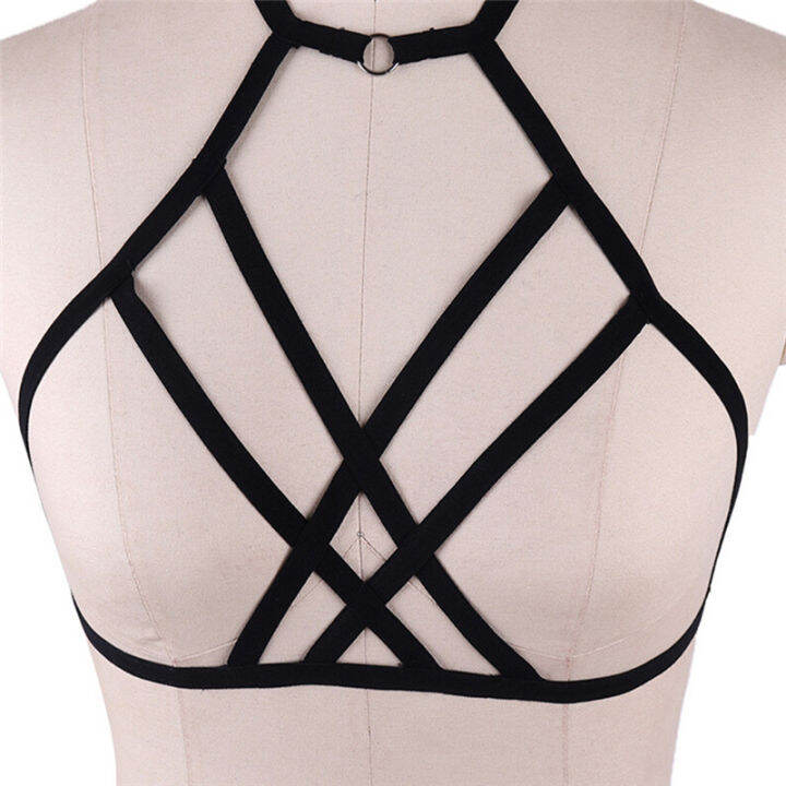 Elastic Bra 90 'S Cupless ชุดชั้นใน Bra Elastic Harness Belt Bdsm หญิง