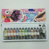 PHC8 ชุดระบายสี สีติดสีเม็ดสีแน่น สีน้ำตราม้า 14สี สีน้ำแบบหลอด สีน้ำ สีโปสเตอร์ อย่างดี  สีฝุ่น สีเทียน สีชอล์ค