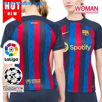 ✹❡ 2022 2023 Barcelona Home Football Shirt Womens Sports Short Sleeve Soccer Jersey with La Liga Patch