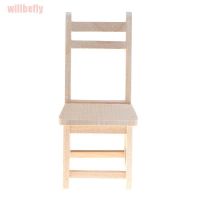 willbefly1:12 Dollhouse Furniture Miniature Wooden Kitchen Chair Restaurant Chair