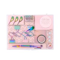 Rainbow Stationery Gift Set Creative Office Supplies Collector Pen, Washi Tape, Binder Clips, Memo Note Cube Office Value Pack